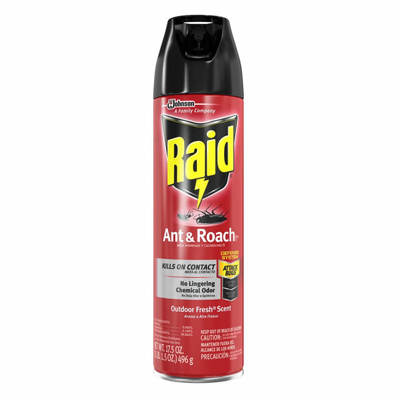 Raid Ant & Roach Killer with Outdoor Fresh Scent, 17.5-Ounce Cans (Pack of 12)