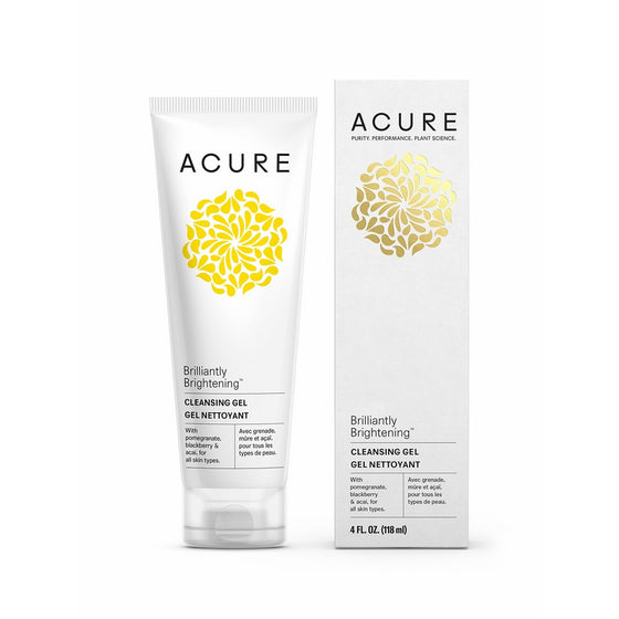 Acure Brilliantly Brightening Cleansing Gel, 4 Fluid Ounces