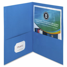 Business Source Double Pocket Portfolio - Blue - Box of 25 (78491)