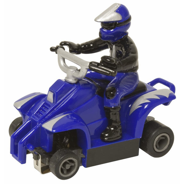 Life Like ATV With rider Fast Tracker Slot Car - Blue With Silver Lightning