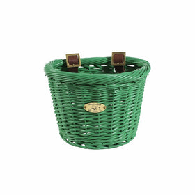 Nantucket Bicycle Basket Co. Buoy & Gull Collection Children's D-Shape Basket, Green