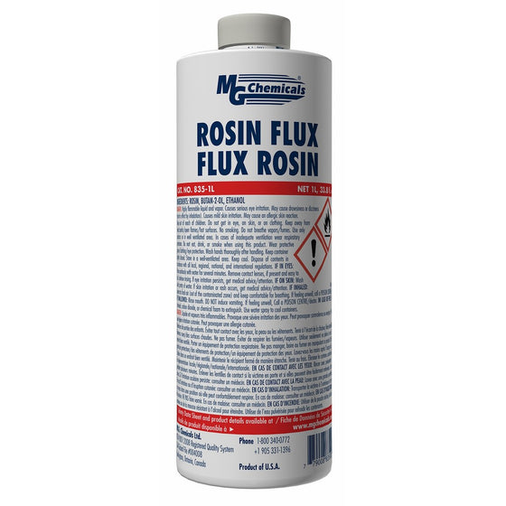 MG Chemicals Liquid Rosin Flux, for Leaded and Lead Free Solder, 1 Liter Bottle