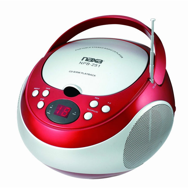 NAXA Electronics NPB-251RD Portable CD Player with AM/FM Stereo Radio