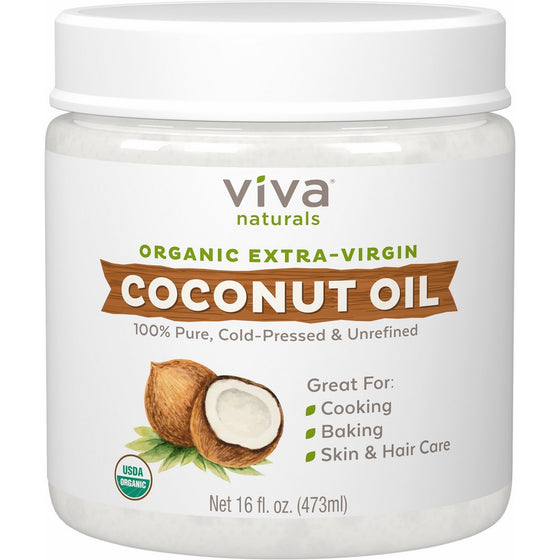 Viva Naturals Organic Extra Virgin Coconut Oil, 16 Ounce