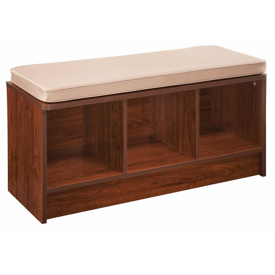 ClosetMaid 1309 Cubeicals 3-Cube Storage Bench, Dark Cherry