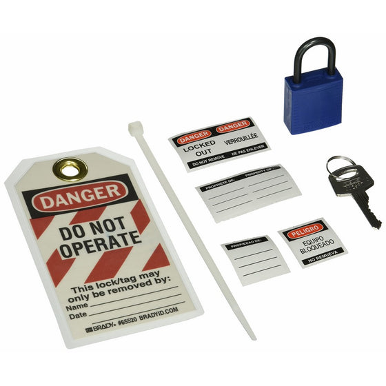 Brady 123146 Compact Lock Personal Kit, Blue