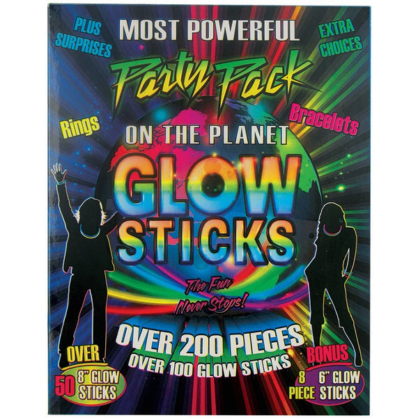 Glow Stick 200 Pieces Party Pack with Connectors