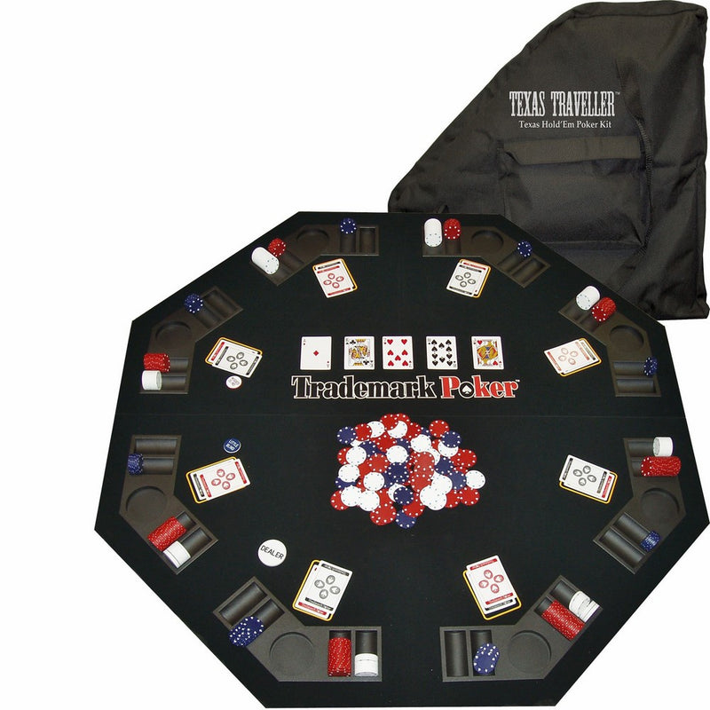 Trademark Poker Texas Traveller Table Top & 300 Chip Travel Set