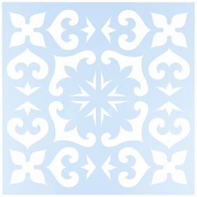 Clear Scraps CSSMMEXTILE12 Stencils, 12" x 12", Mexican Tile, Blue