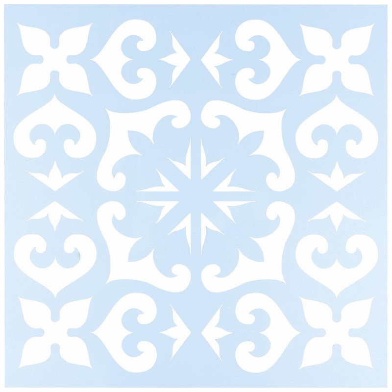 Clear Scraps CSSMMEXTILE12 Stencils, 12" x 12", Mexican Tile, Blue