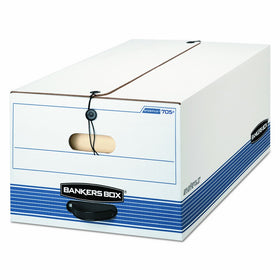 Bankers Box 00705 STOR/FILE Storage Box, Button Tie, Legal, White/Blue (Case of 12)