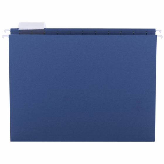 Smead Hanging File Folder, 1/5-Cut Adjustable Tab, Letter Size, Navy, 25 per Box (64057)