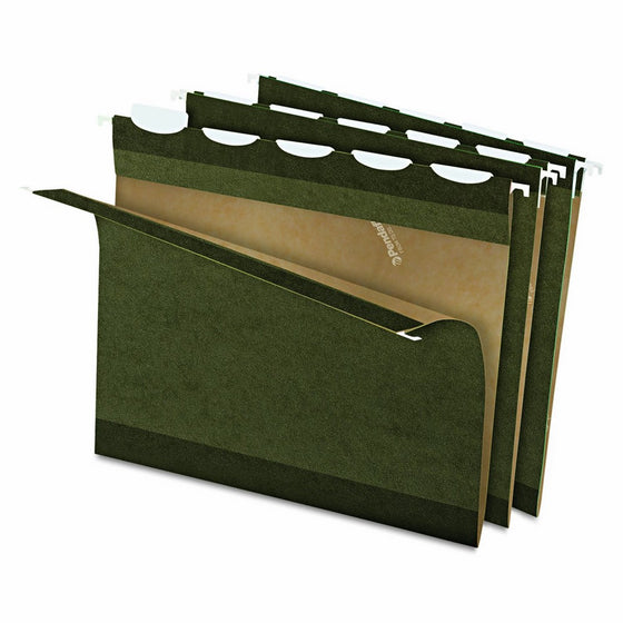 Pendaflex Ready-Tab Reinforced Hanging File Folders, Letter Size, Standard Green, 5 Tab, 25/BX (42590)