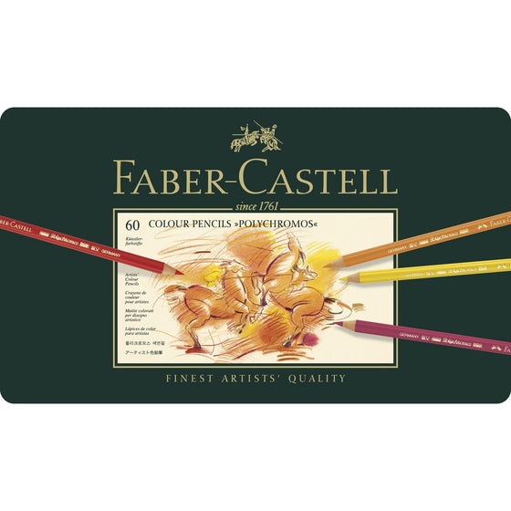 Faber-Castel 110060 Polychromos Colored Pencil Set In Metal Tin, 60 Pieces