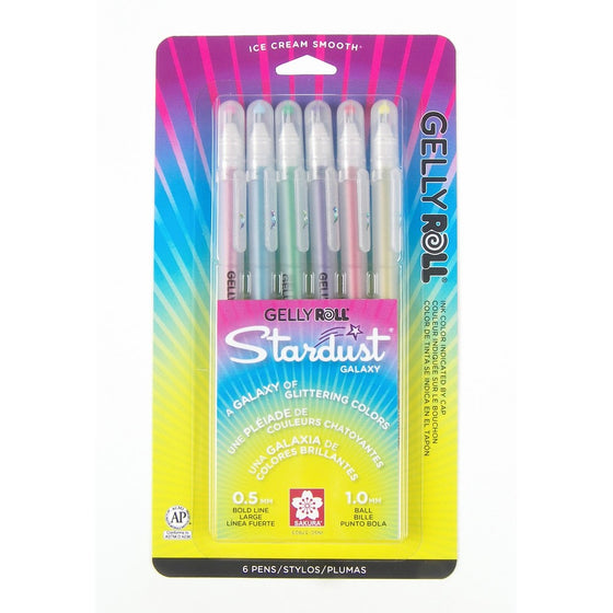 Sakura 37903 6-Piece Gelly Roll Assorted Colors Stardust Galaxy Pen Set