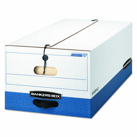 Bankers Box 0001203 LIBERTY Heavy-Duty Strength Storage Box, Legal, White/Blue (Case of 4)