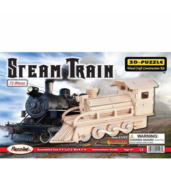 Puzzled Steam Train 3D Jigsaw Woodcraft Kit Wooden Puzzle