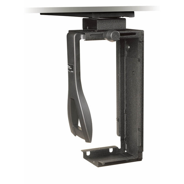 3M Under-desk CPU Holder, Width adjusts from 3.5" to 9.3" and height adjusts from 12.5" to 22.5" to fit most CPU's up to 50 lbs, 360 Swivel, Steel Construction, 17" Track, Black, (CS200MB)