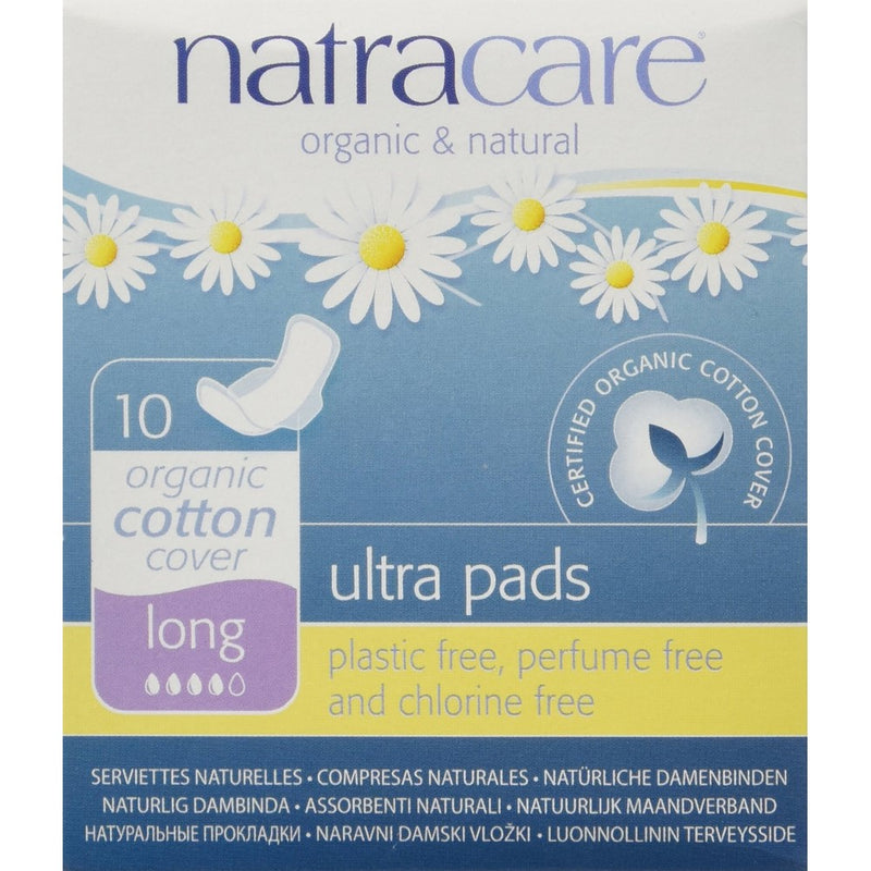 NATRACARE Pads Ultra Long & Wings, 10 ct