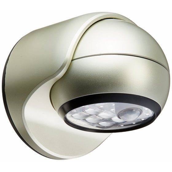 Light It! By Fulcrum 20031-101, 6 LED Wireless Indoor Outdoor Motion Sensor Light, 6 Inch, Silver