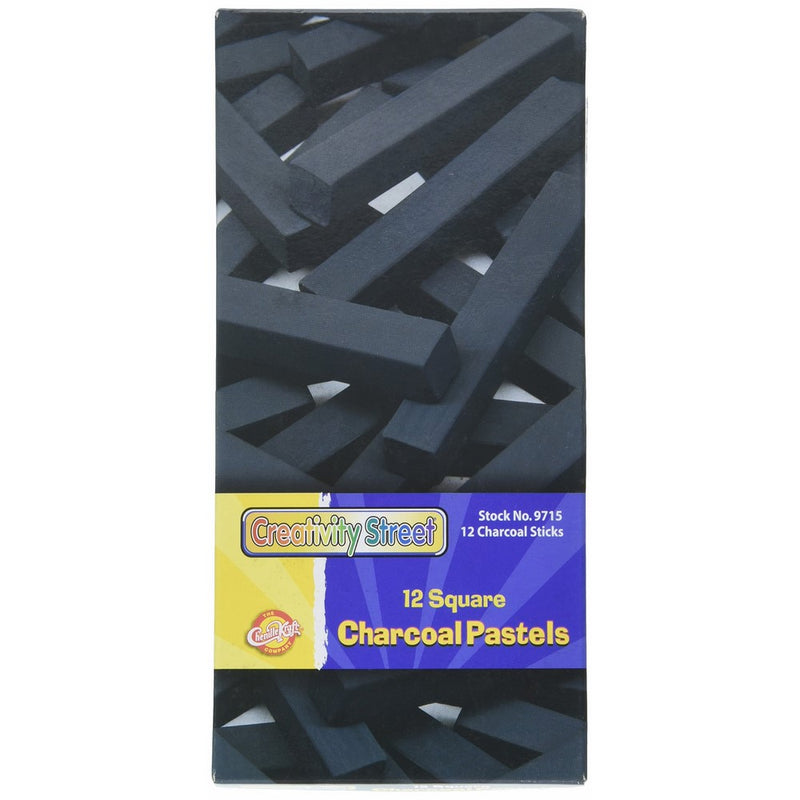 Chenille Kraft CK-9715 Artists Square Pastels, 0.75" Height, 3.5" Wide, 7.5" Length, Charcoal (12 Pieces)