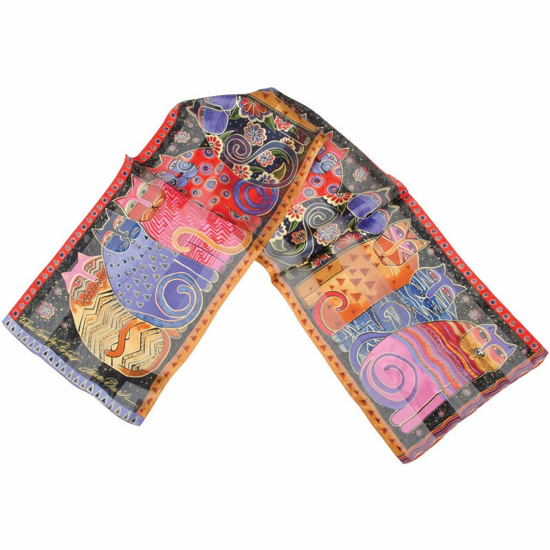 Laurel Burch Laurel Burch Scarves-Feline Family Portrait with Sequins