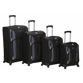 Rockland Luggage Impact Spinner 4 Piece Luggage Set, Black, One Size