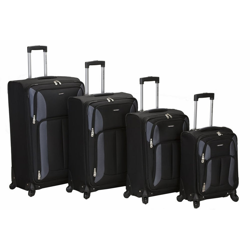 Rockland Luggage Impact Spinner 4 Piece Luggage Set, Black, One Size