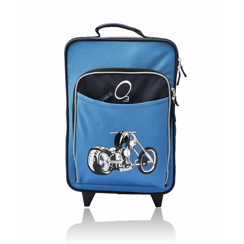 Obersee Kids Rolling Luggage with Integrated Snack Cooler, Motorcycle