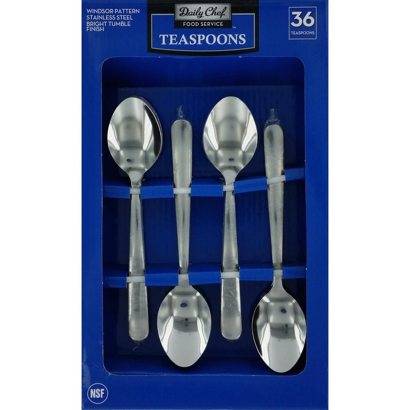 Daily Chef Windsor Pattern Stainless Steel Teaspoons, 36 ct