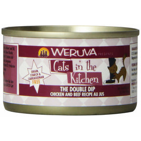 Weruva Cats in the Kitchen, The Double Dip with Chicken & Beef Au Jus Cat Food, 3.2oz Can (Pack of 24)