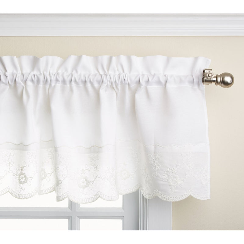 Lorraine Home Fashions Candlewick Tailored Valance, 60 by 12-Inch, White