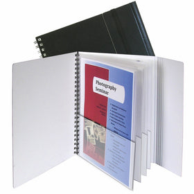 C-Line 8-Pocket Portfolio with Security Flap, Black Cover with White Interior, 11.625 x 10.5 Inches (32881)