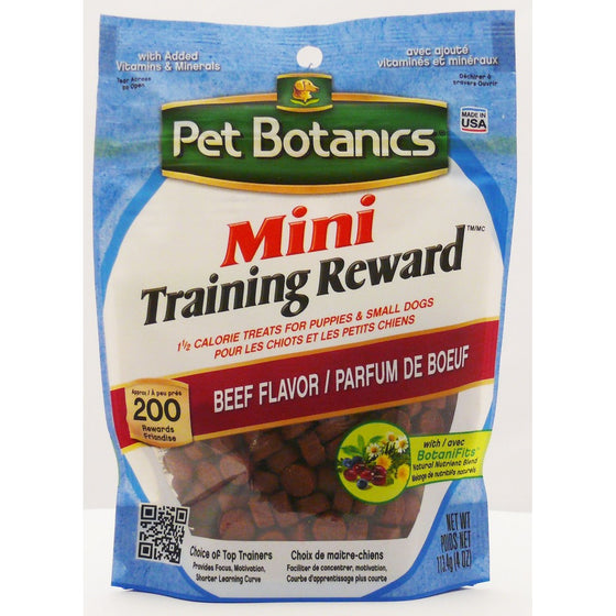 Pet Botanics Mini Training Reward Beef Treats, 4 oz