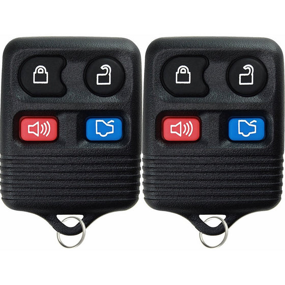 2 KeylessOption Replacement Keyless Entry Remote Control Key Fob Clicker Transmitter - Black