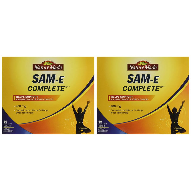 Nature Made SAM-e Complete 400 mg - 2 Boxes, 60 Enteric Tablets Each