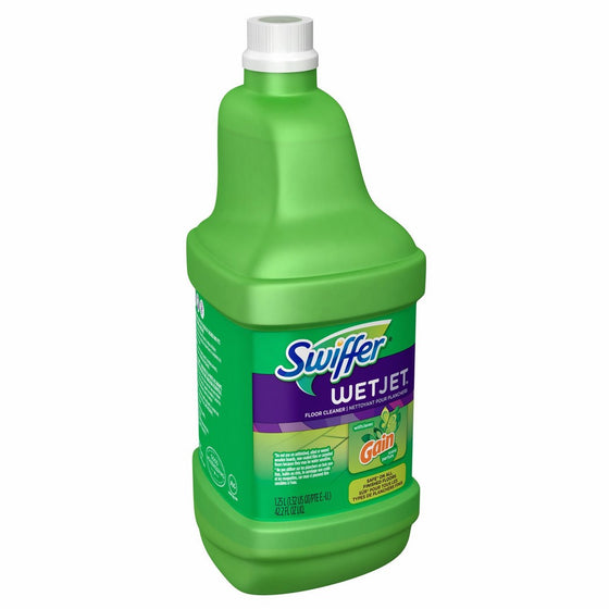 Swiffer WetJet Multi-purpose Floor Cleaner Solution, Wet Jet Refills, Gain Scent Refill, 1.25L (Pack of 6)