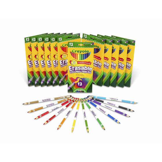 Crayola Bulk Erasable Colored Pencils, Classpack, 12 Packs of 12-Count