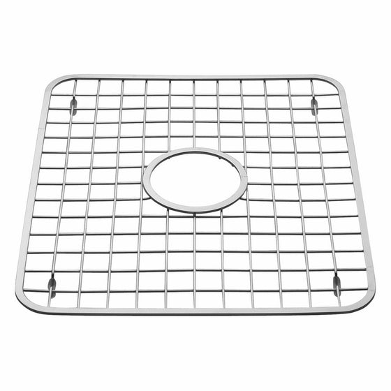 InterDesign Gia Kitchen Sink Protector - Wire Grid Mat with Center Drain Hole, Polished