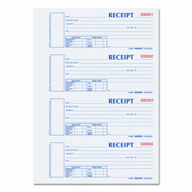 BLUELINE Redi Form Hardcover Carbonless Numbered Money Receipt Book, 300 Duplicate Sets per Book (S1654NCR)