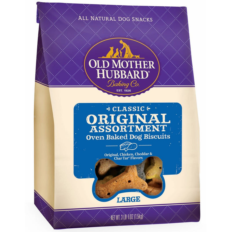 Old Mother Hubbard Classic Crunchy Natural Dog Treats, Original Assortment Large Biscuits, 3-Pound Bag