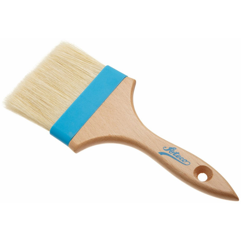 Ateco 60240 Pastry Brush, 4-Inch Wide Head with Natural White Boar Bristles, Composite Ferrule & Wood Handle