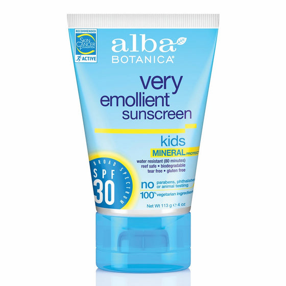 ALBA BOTANICA, Mineral Sunscreen Kids SPF 30-4 oz