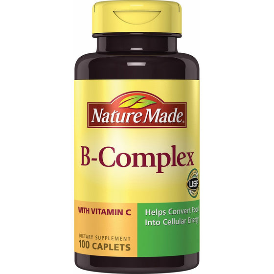 Nature Made B Complex (Thiamin, Riboflavin, Niacin, B5 & B6) w. Vitamin C Caplets 100 Ct