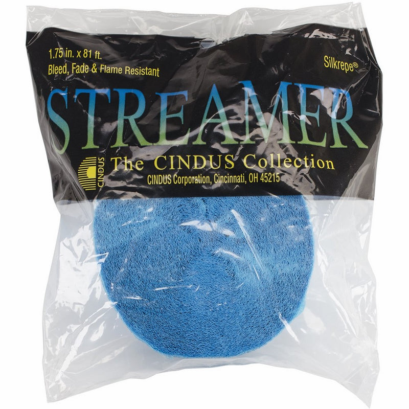 Cindus Crepe Streamers, 1.75" by 81', Turquoise