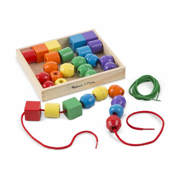 Melissa & Doug Primary Lacing Beads with 30 Beads and 2 laces