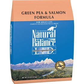 Natural Balance L.I.D. Limited Ingredient Diets Dry Cat Food, Grain Free, Green Pea & Salmon Formula, 10-Pound