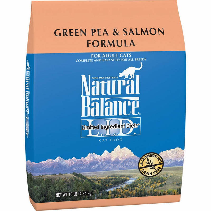 Natural Balance L.I.D. Limited Ingredient Diets Dry Cat Food, Grain Free, Green Pea & Salmon Formula, 10-Pound