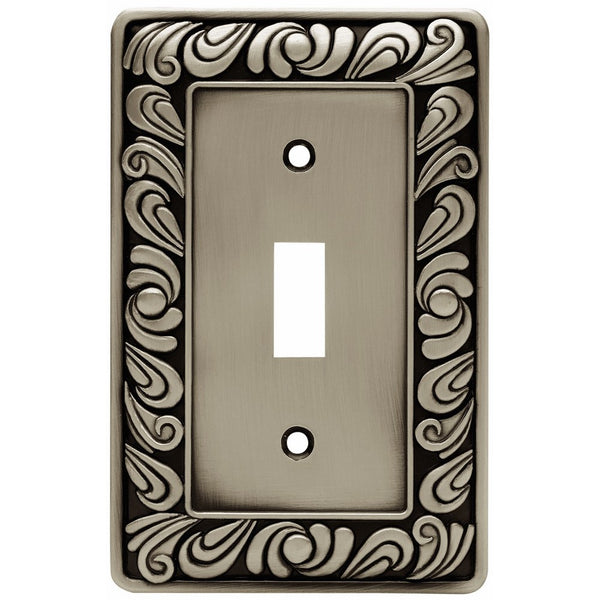 Franklin Brass 64048 Paisley Single Toggle Switch Wall Plate / Switch Plate / Cover, Brushed Satin Pewter