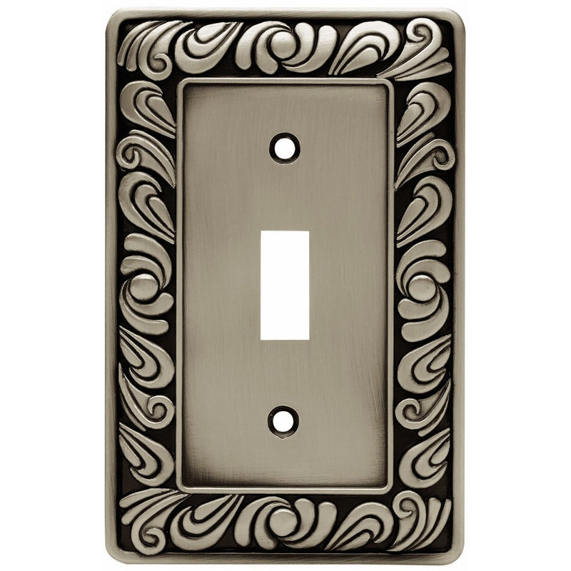 Franklin Brass 64048 Paisley Single Toggle Switch Wall Plate / Switch Plate / Cover, Brushed Satin Pewter
